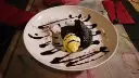 Torta di cioccolato calda con gelato di vanilla